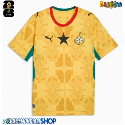 Maglie da calcio Ghana Seconda Maglia Bambino Mondiali 2026  Manica Corta + Pantaloni corti)